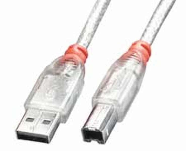 Lindy 0.5m USB A/B Cable 0.5м USB A USB B Прозрачный кабель USB
