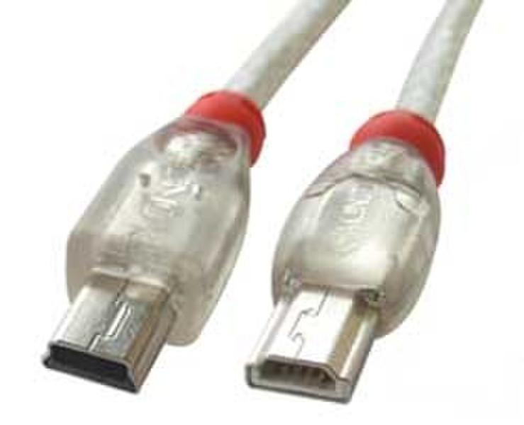 Lindy 0.5m mini-A/mini-B USB Cable 0.5м Mini-USB A Mini-USB B Прозрачный кабель USB