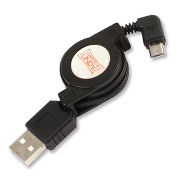 Lindy 0.8m USB 2.0 Cable 0.8м USB A Micro-USB B Черный кабель USB