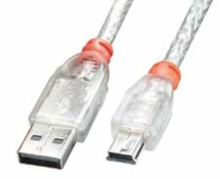 Lindy 0.5m USB A/mini-B Cable 0.5м USB A Mini-USB B Прозрачный кабель USB