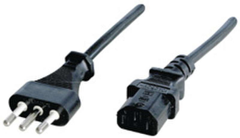 Lindy IEC power cord, Italy, 2m 2m Schwarz Stromkabel