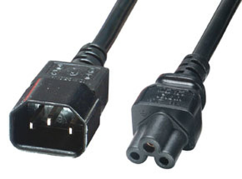 Lindy Power cord C5 coupling (Mickey Mouse), 2m 2m Black power cable