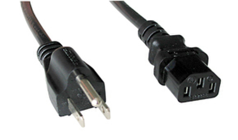 Lindy US 3 Pin Mains Power Lead, 2m 2м Черный кабель питания
