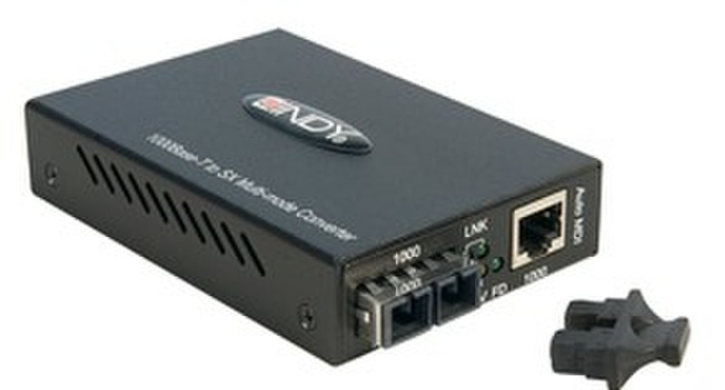 Lindy SC Fibre Optic Converter 1000Мбит/с сетевой медиа конвертор