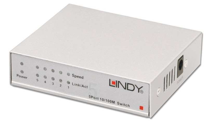 Lindy 5-Port Fast Ethernet Switch Неуправляемый Белый