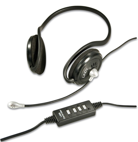 Lindy Stereo Headset Стереофонический Черный гарнитура