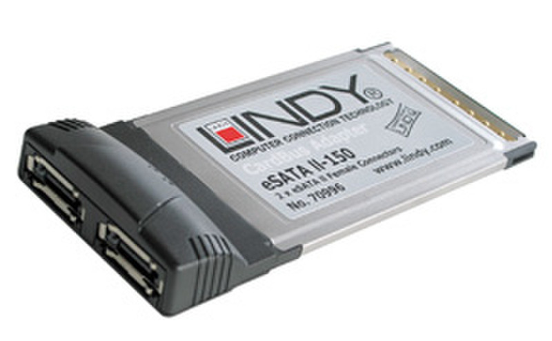 Lindy 2-Port CardBus eSATA Adapter interface cards/adapter