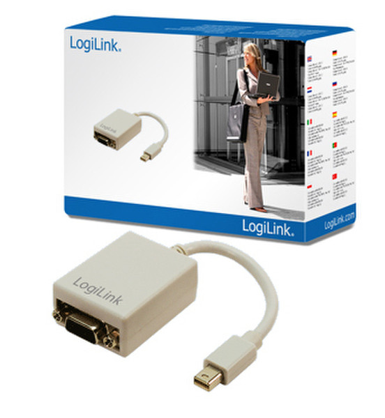 LogiLink Mini DisplayPort / VGA Adapter Mini DisplayPort M HD DSUB 15-pin FM Серый кабельный разъем/переходник