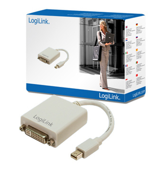 LogiLink Mini DisplayPort / DVI Adapter Mini DisplayPort M DVI-I FM Серый кабельный разъем/переходник