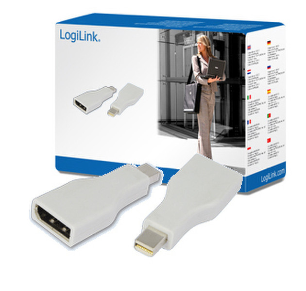 LogiLink Mini DisplayPort / DisplayPort Adapter Mini DisplayPort M Display Port FM Серый кабельный разъем/переходник