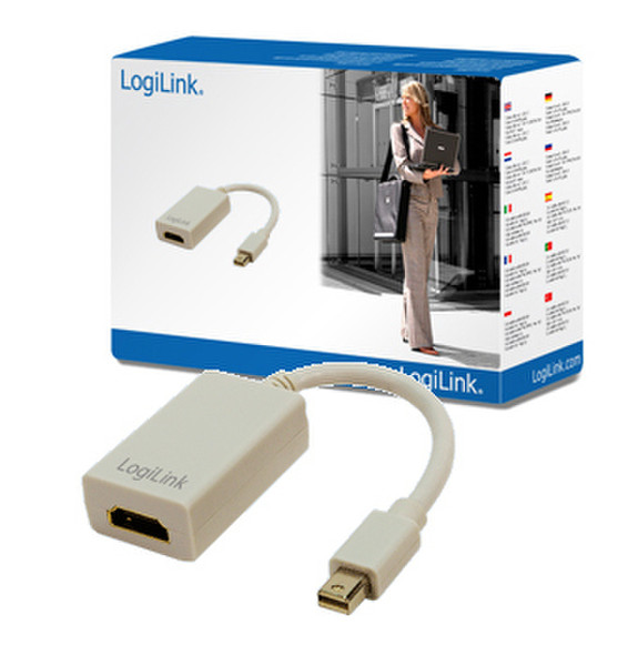 LogiLink Mini DisplayPort / HDMI Adapter HDMI 19-pin FM Mini DisplayPort M Grey cable interface/gender adapter