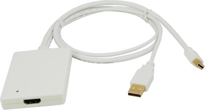 LogiLink Adapter Mini DisplayPort + USB Audio to HDMI 0.6m mini DisplayPort HDMI White