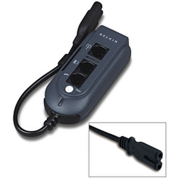 Belkin Notebook Travel Surge Protector - C8 Connector 2-Prong Schwarz Spannungsschutz