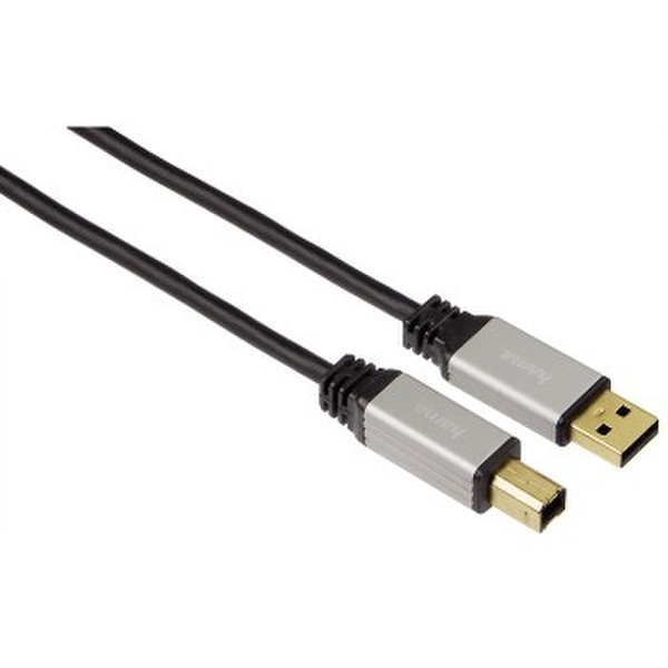 Hama USB A-B, 1.80 m 1.8м USB A USB B Черный кабель USB