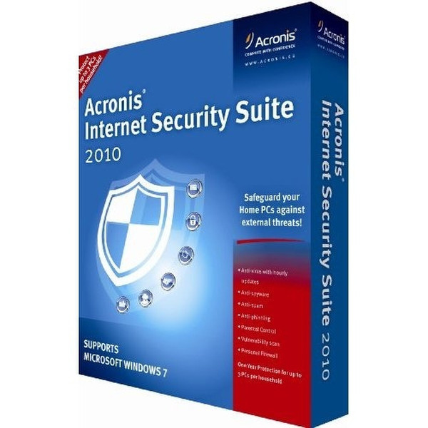Acronis Internet Security Suite 2010 3user(s) 1year(s) English