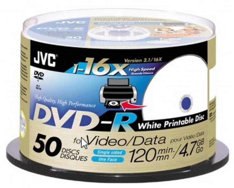 JVC VD-R47GUP50 4.7ГБ DVD-R 50шт чистый DVD