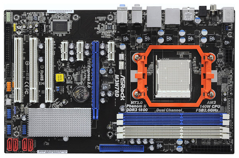 Asrock M3N78D Разъем AM3 ATX материнская плата