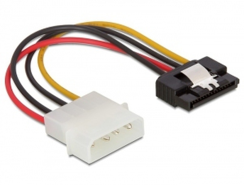 DeLOCK SATA HDD > 4pin male with metal clip – straight 0.12m Multicolour power cable