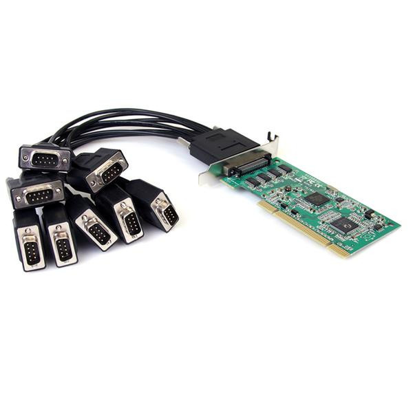 StarTech.com 8 Port Serielle RS232 PCI Schnittstellenkarte mit Breakout Kabel und 16C950 UART