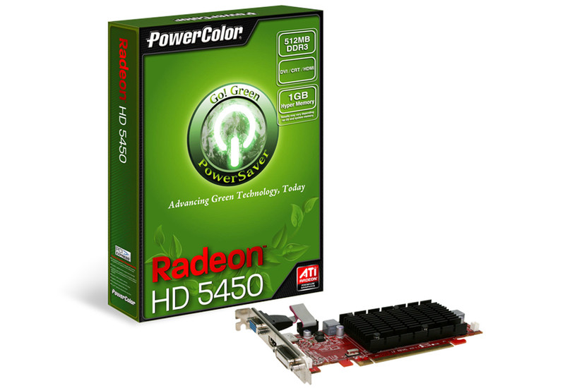 PowerColor AX5450 512MK3-SH Radeon HD5450 0.5ГБ GDDR3 видеокарта