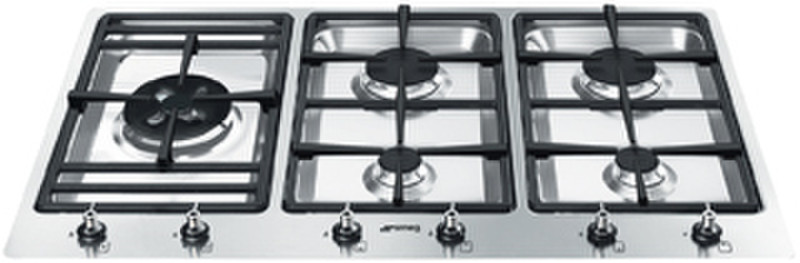 Smeg PSF906 Встроенный Gas hob Нержавеющая сталь плита