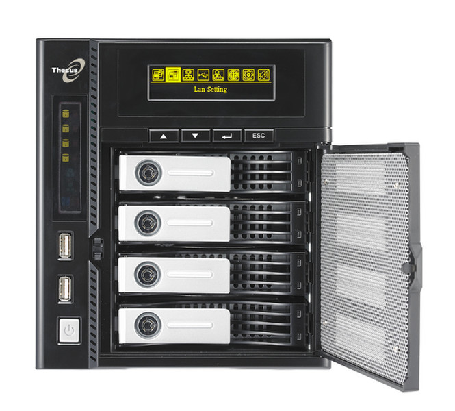 Thecus N4200 NAS Подключение Ethernet Черный сервер хранения / NAS сервер