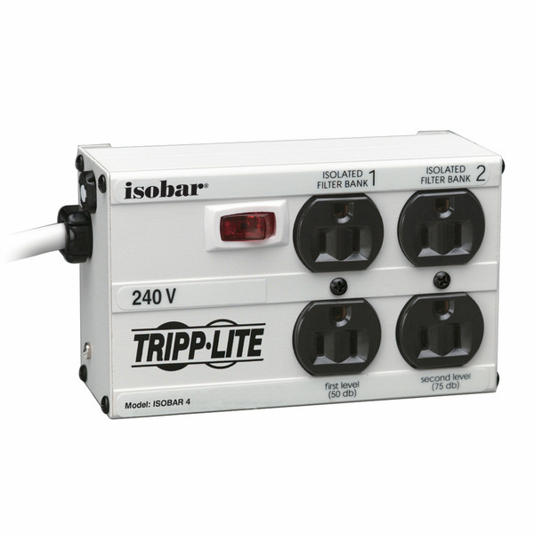 Tripp Lite Isobar Surge Suppressor 4розетка(и) 120В 1.8м Белый сетевой фильтр