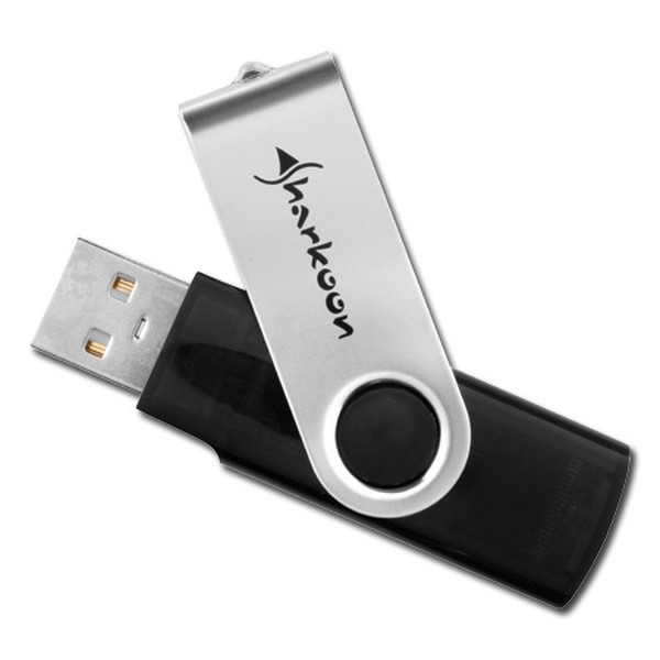 Sharkoon 2GB Flexi-Drive EC4 2ГБ USB 2.0 Тип -A Черный, Cеребряный USB флеш накопитель