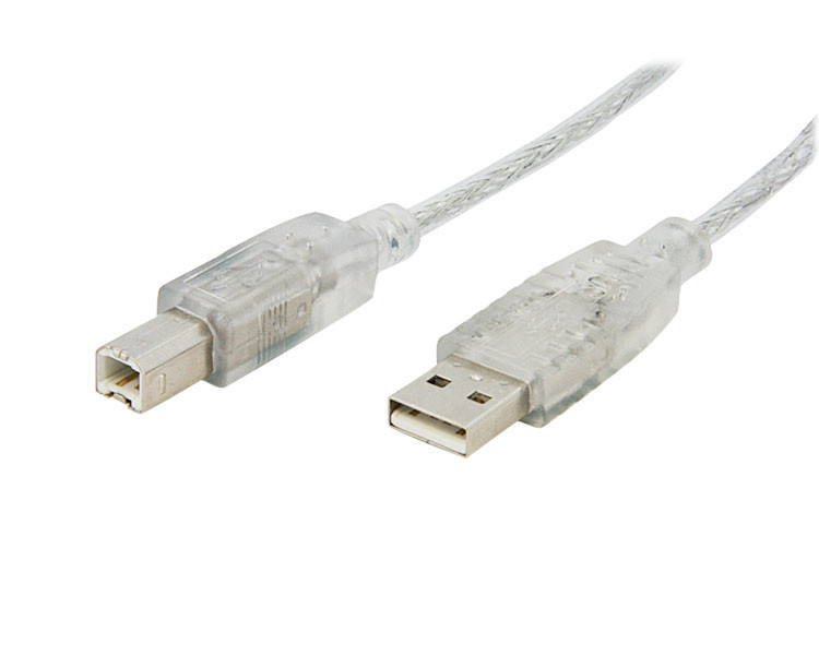 StarTech.com 3 ft Clear A -> B USB 2.0 Cable - M/M 0.91m USB A USB B Transparent USB Kabel