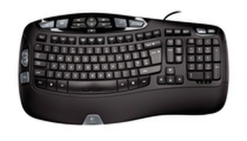 Logitech Wave Keyboard USB QWERTY Черный клавиатура