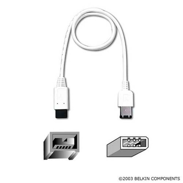 Belkin FireWire 800/400 9-Pin to 6-Pin Cable 4.2м Белый FireWire кабель