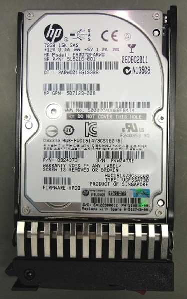 Hewlett Packard Enterprise 512743-001 72ГБ SAS внутренний жесткий диск