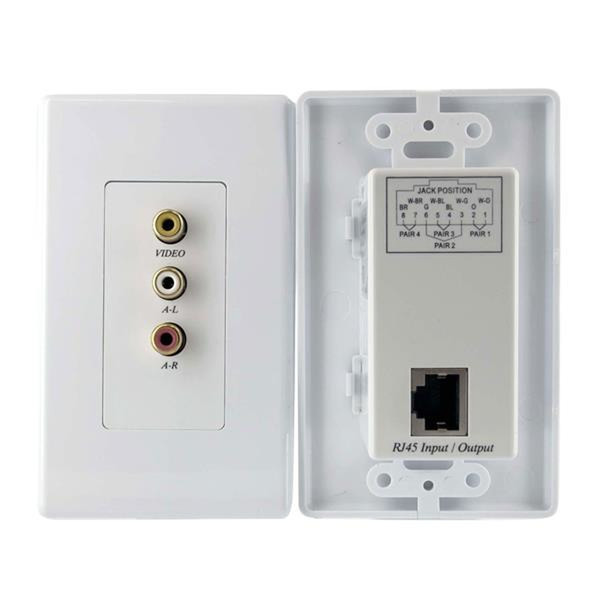 StarTech.com Composite Wall Plate Video Extender over Cat 5 with Stereo Audio