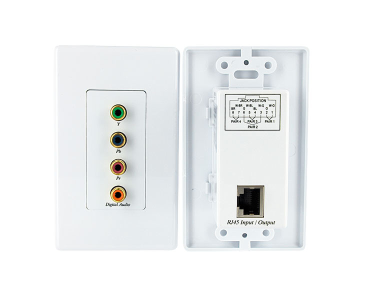 StarTech.com Component Wall Plate Video Extender over Cat 5 with Digital Audio