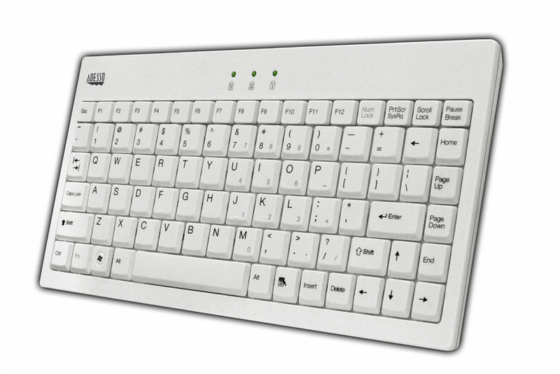 Adesso AKB-110W USB+PS/2 QWERTY Weiß Tastatur