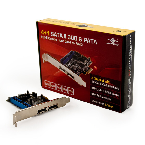 Vantec 4+1 SATA II 300 & PATA PCI-E Combo Host Card w/RAID Schnittstellenkarte/Adapter