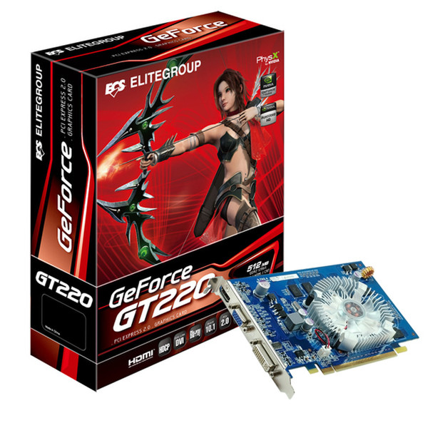 ECS Elitegroup GeForce GT220 GeForce GT 220 GDDR2