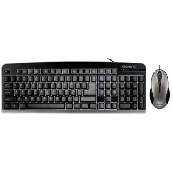 Gigabyte GK-KM5000 USB+PS/2 QWERTY Black keyboard