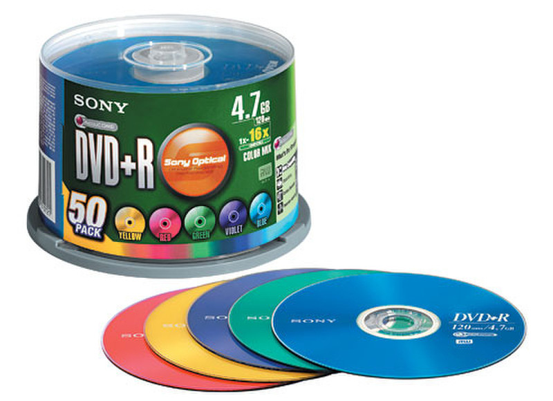 Sony 50DPR47SX3 4.7ГБ DVD+R 50шт чистый DVD