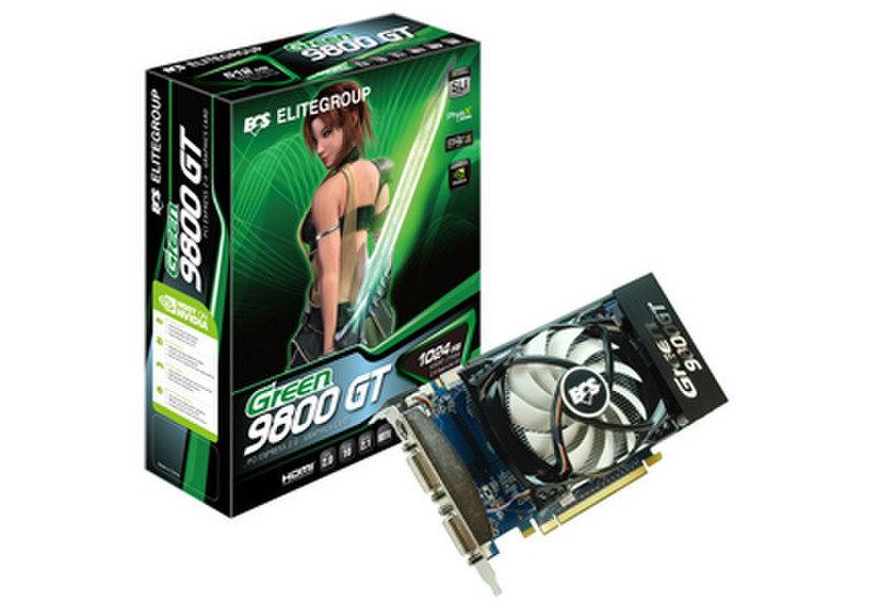 ECS Elitegroup NR9800GTE-1GMU-F GeForce 9800 GT 1GB GDDR3 graphics card