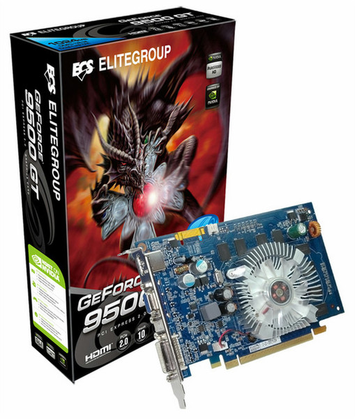 ECS Elitegroup NVIDIA GeForce 9500GT GPU GeForce 9500 GT 1ГБ GDDR3