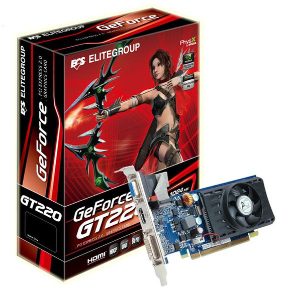 ECS Elitegroup GeForce GT220 GeForce GT 220 1ГБ GDDR2