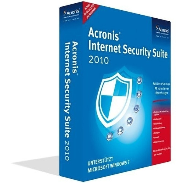 Acronis Internet Security Suite 2010, 20+3 Pcs. 23пользов. 1лет DEU