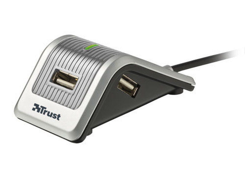 Trust BridZ 4 Port USB 2.0 Hub 480Mbit/s Silver interface hub