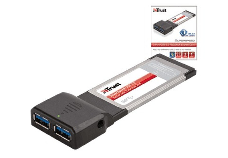 Trust 2-Port USB 3.0 ExpressCard ExpressCard интерфейсная карта/адаптер