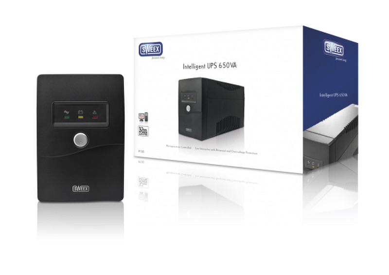 Sweex Intelligent UPS 650VA 650VA Schwarz Unterbrechungsfreie Stromversorgung (UPS)