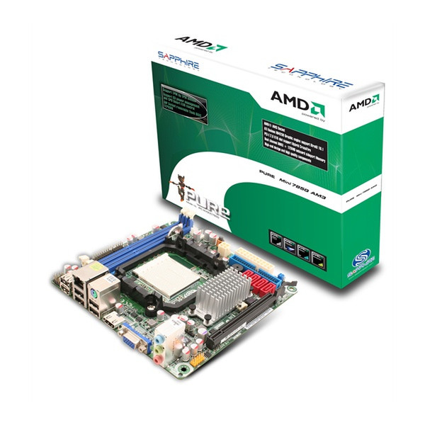 Sapphire IPC-AM3DD785G AMD 785G Разъем AM3 Микро ATX материнская плата