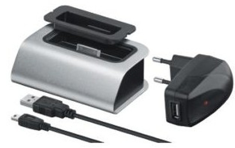 M-Cab 7004011 MP3 проигрыватель/смартфон Черный, Cеребряный док-станция для портативных устройств