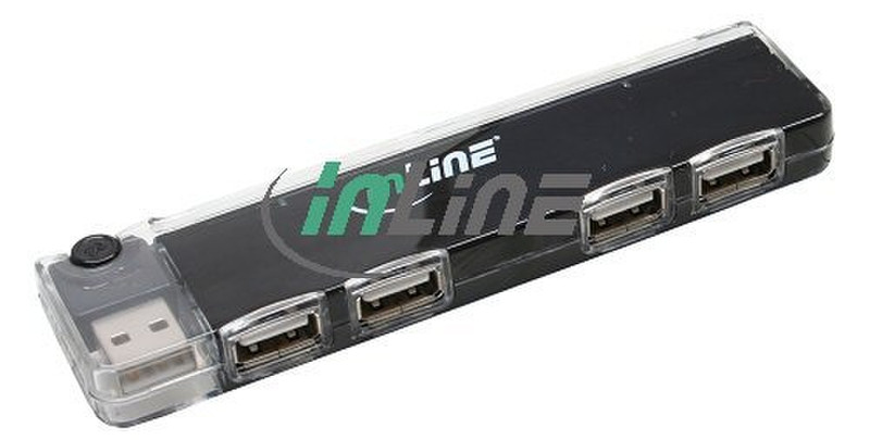 InLine USB 2.0 Micro Hub 480Мбит/с Черный хаб-разветвитель