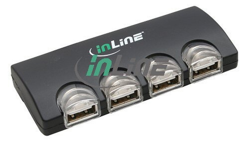 InLine USB 2.0 Hub 480Мбит/с Черный хаб-разветвитель